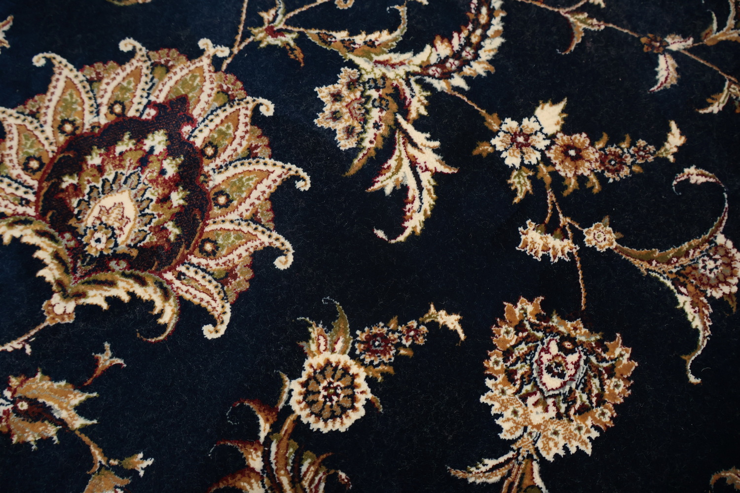 Traditional Qum Area Rug 7x10 Timeless Beige and Blue Floral Motifs