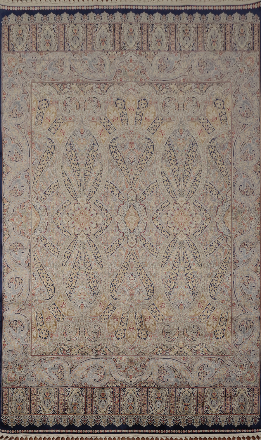 Elegant Handcrafted Qum Area Rug 7x10 with Timeless Classic Design