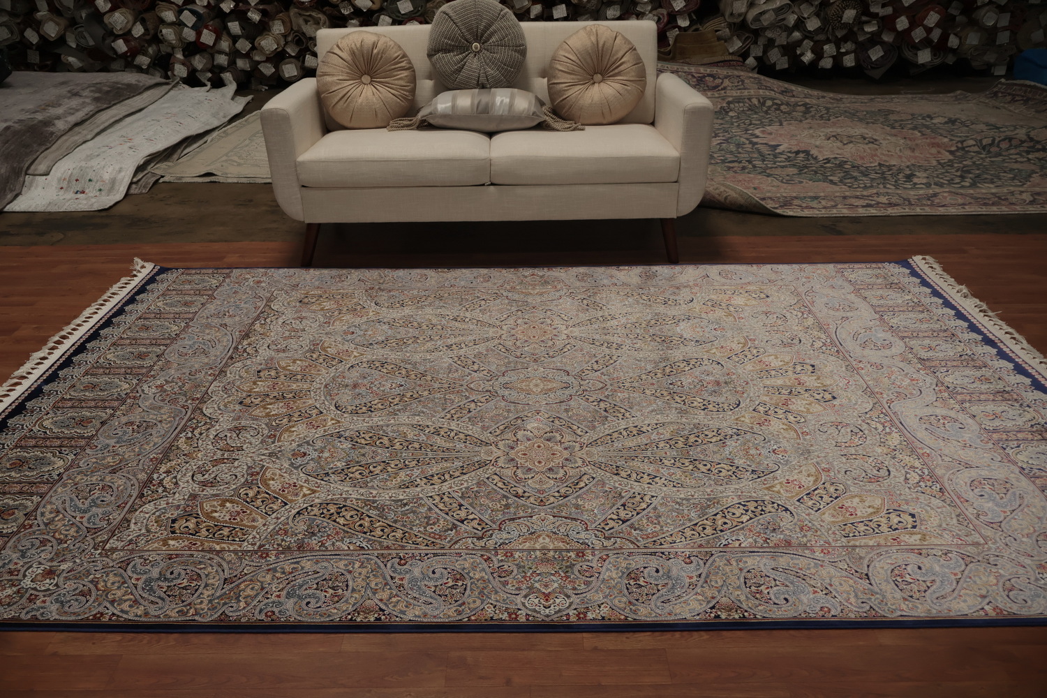 Elegant Handcrafted Qum Area Rug 7x10 with Timeless Classic Design