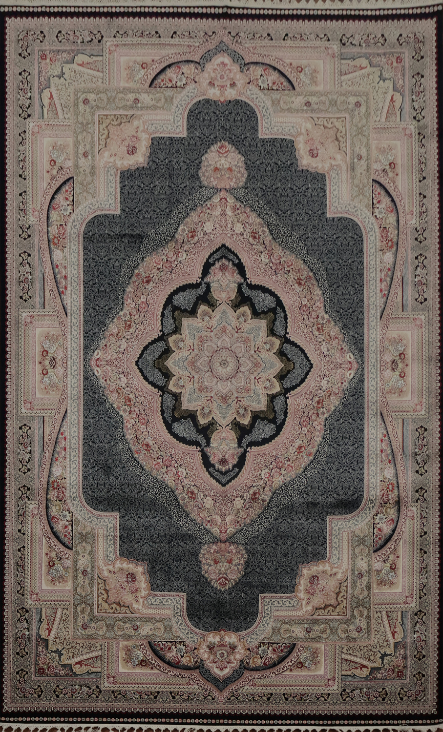 Exquisite Traditional Qum Area Rug 7x10 with Ornate Centerpiece Detail