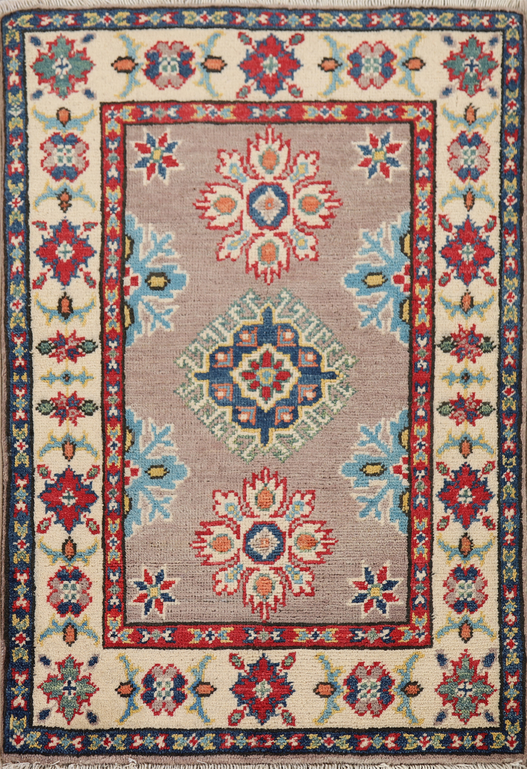 Geometric Wool Kazak Accent Rug 2x3