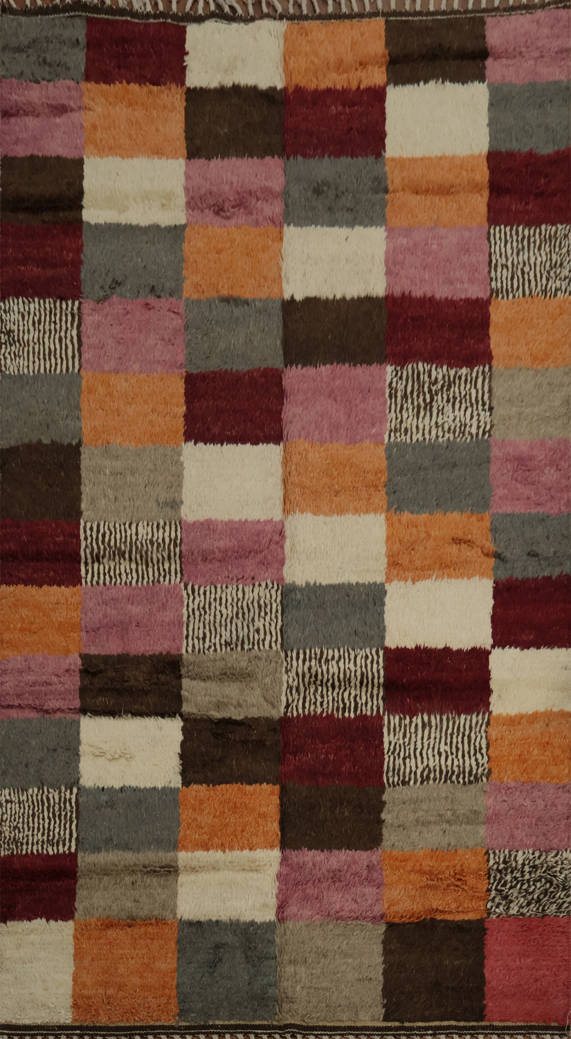 Checkered Moroccan Living Room Area Rug 6x9