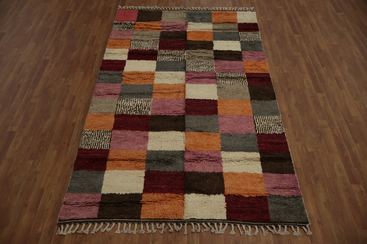 Checkered Moroccan Living Room Area Rug 6x9