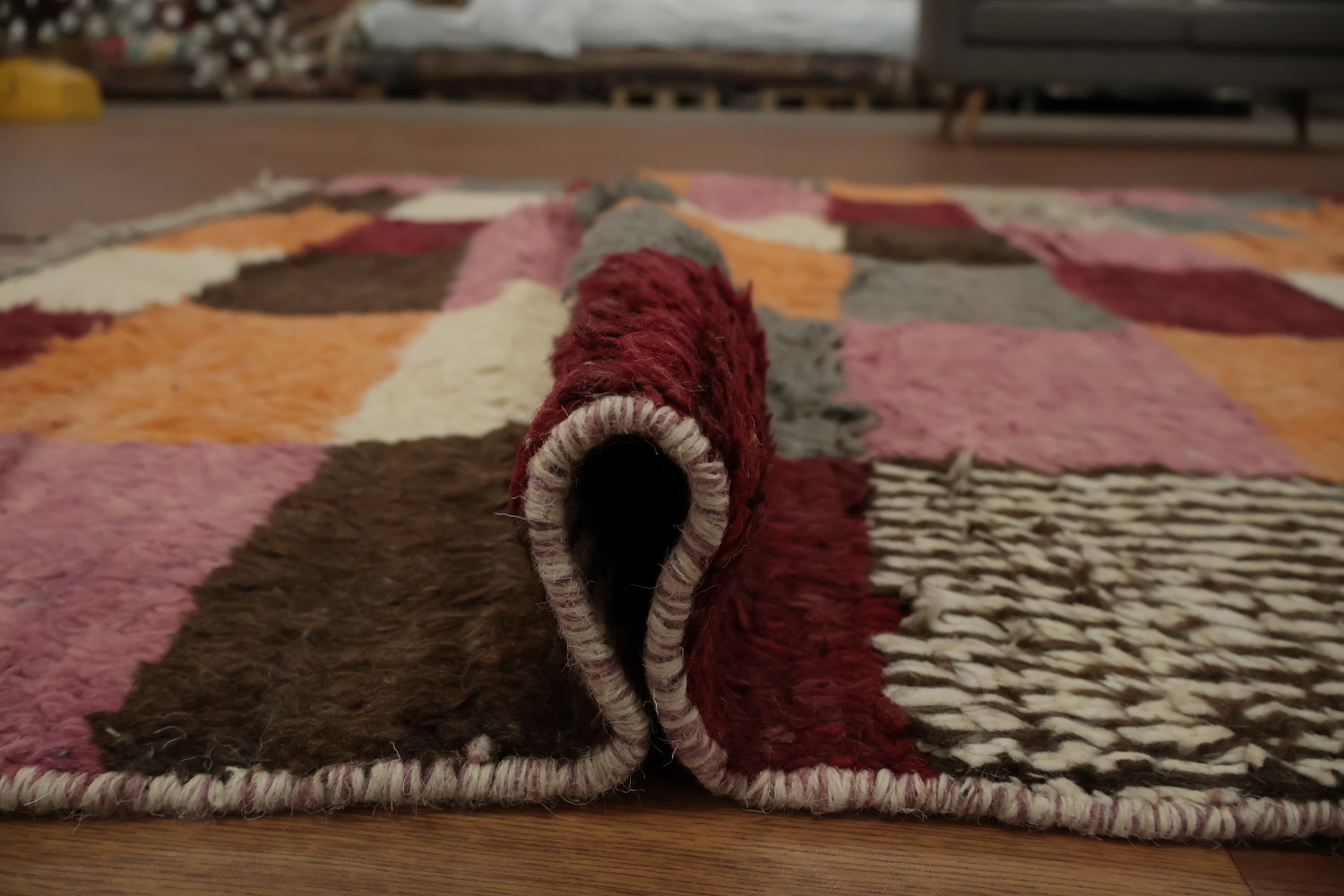Checkered Moroccan Living Room Area Rug 6x9