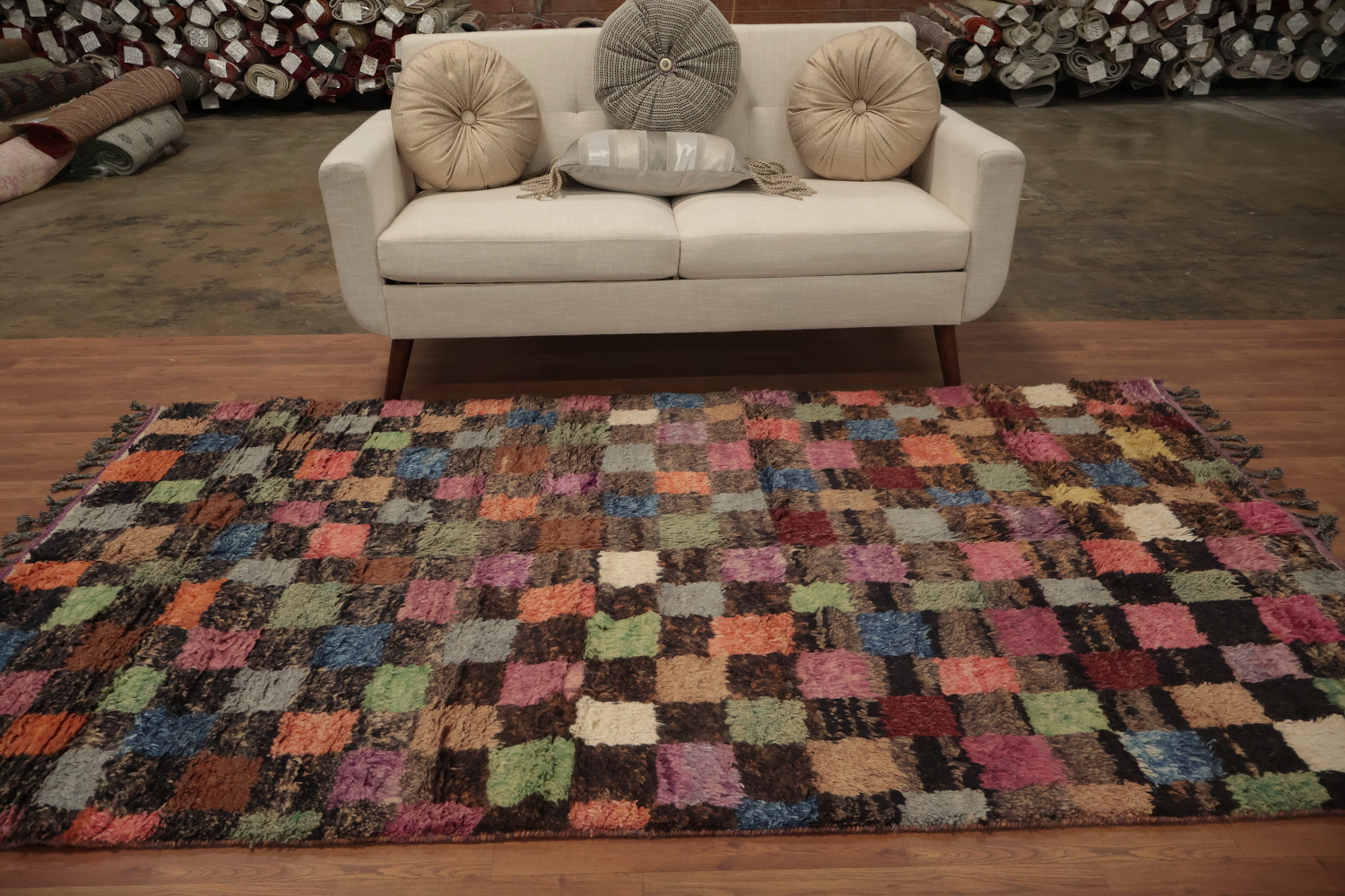 Checkered Moroccan Oriental Area Rug 5x8