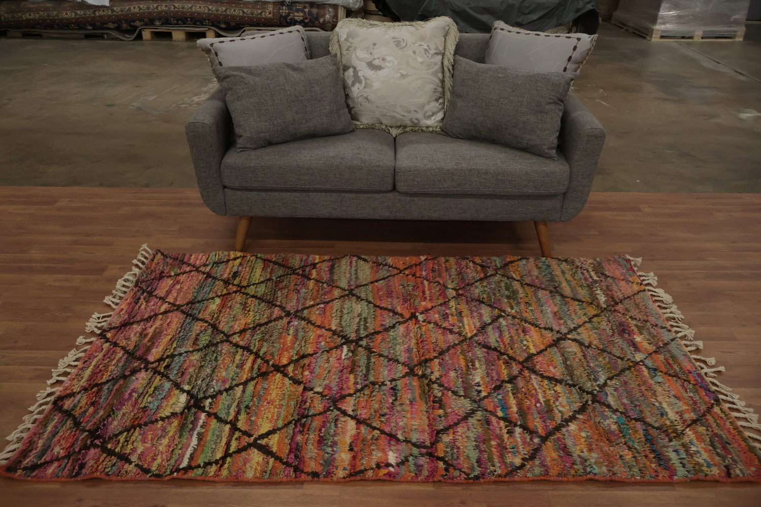 Trellis Wool Moroccan Oriental Accent Rug 4x7
