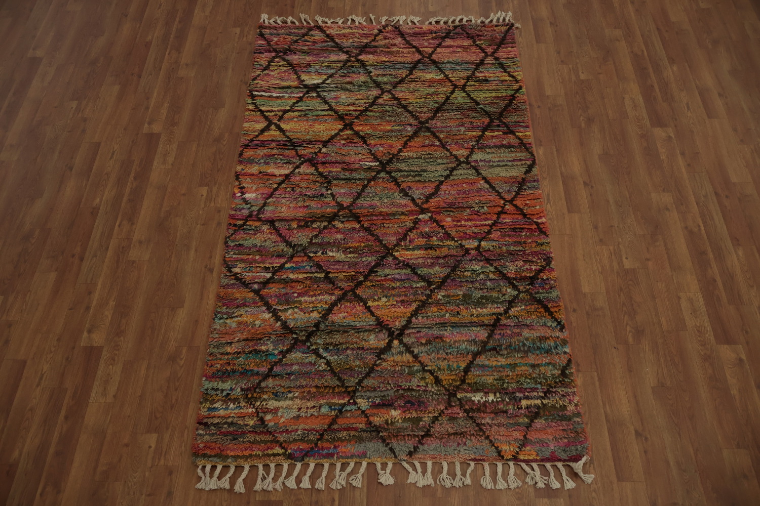 Trellis Wool Moroccan Oriental Accent Rug 4x7