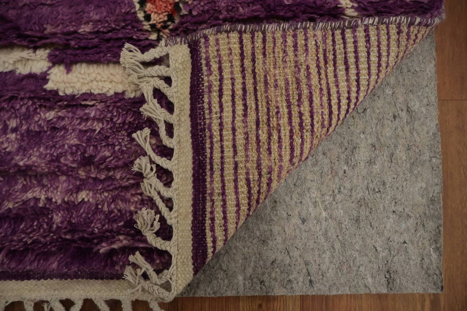 Colorful Moroccan Area Rug 5x9 with Geometric Patterns on Purple