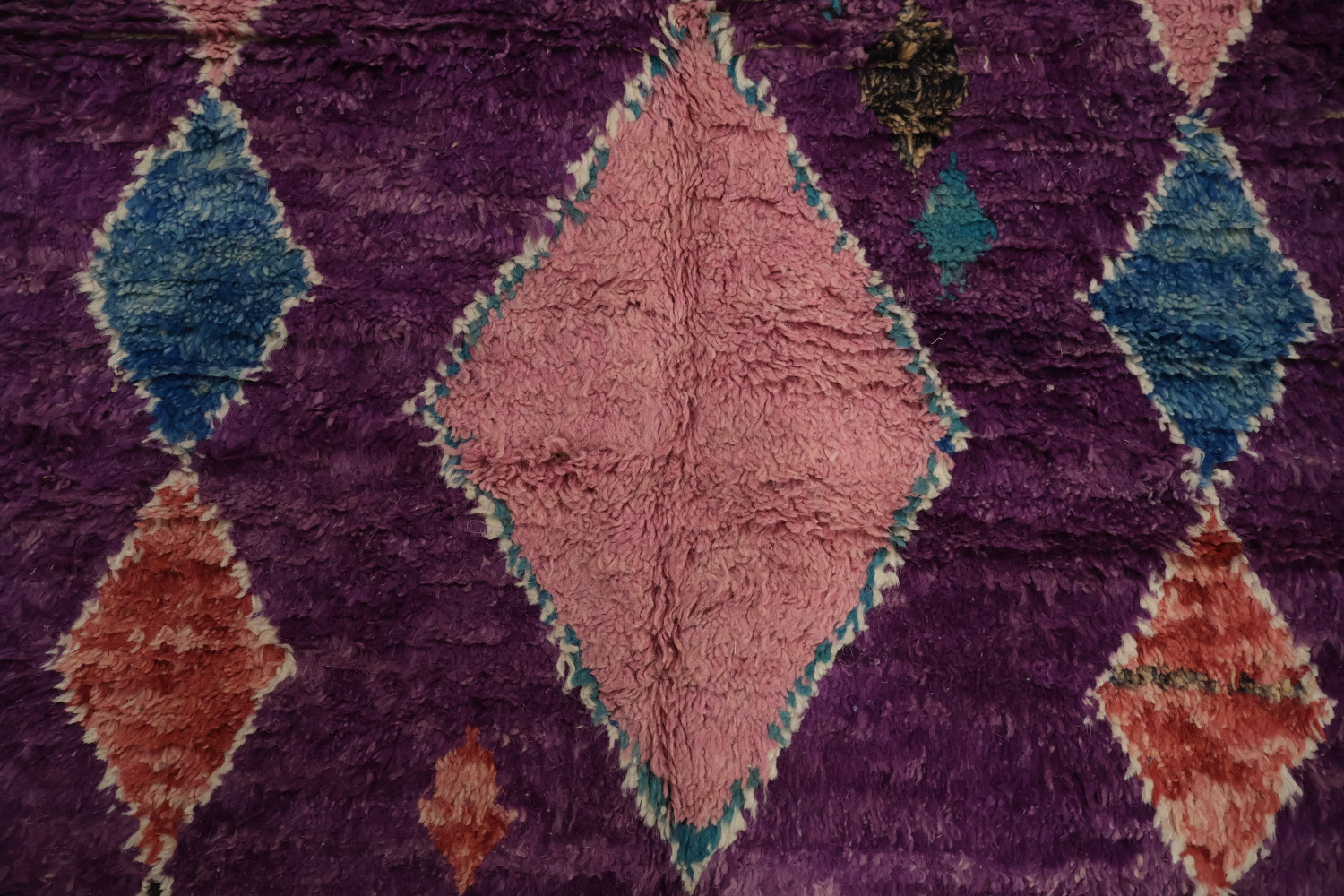 Colorful Moroccan Area Rug 5x9 with Geometric Patterns on Purple