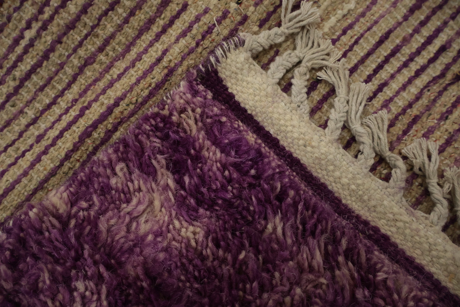 Colorful Moroccan Area Rug 5x9 with Geometric Patterns on Purple