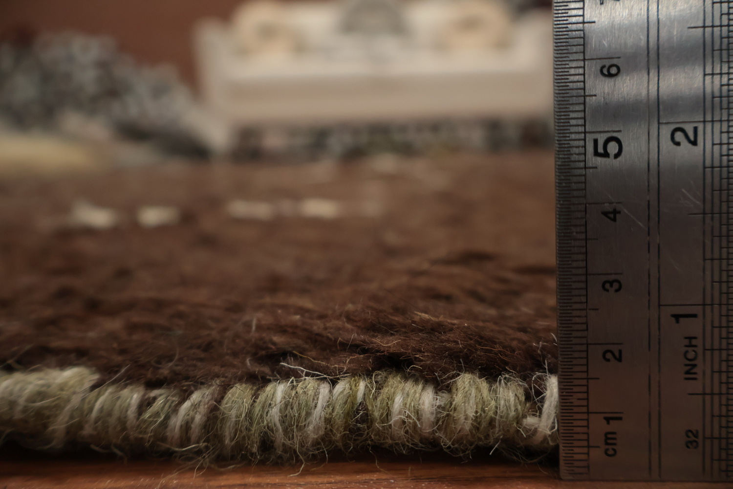 Brown Wool Moroccan Oriental Area Rug 5x9