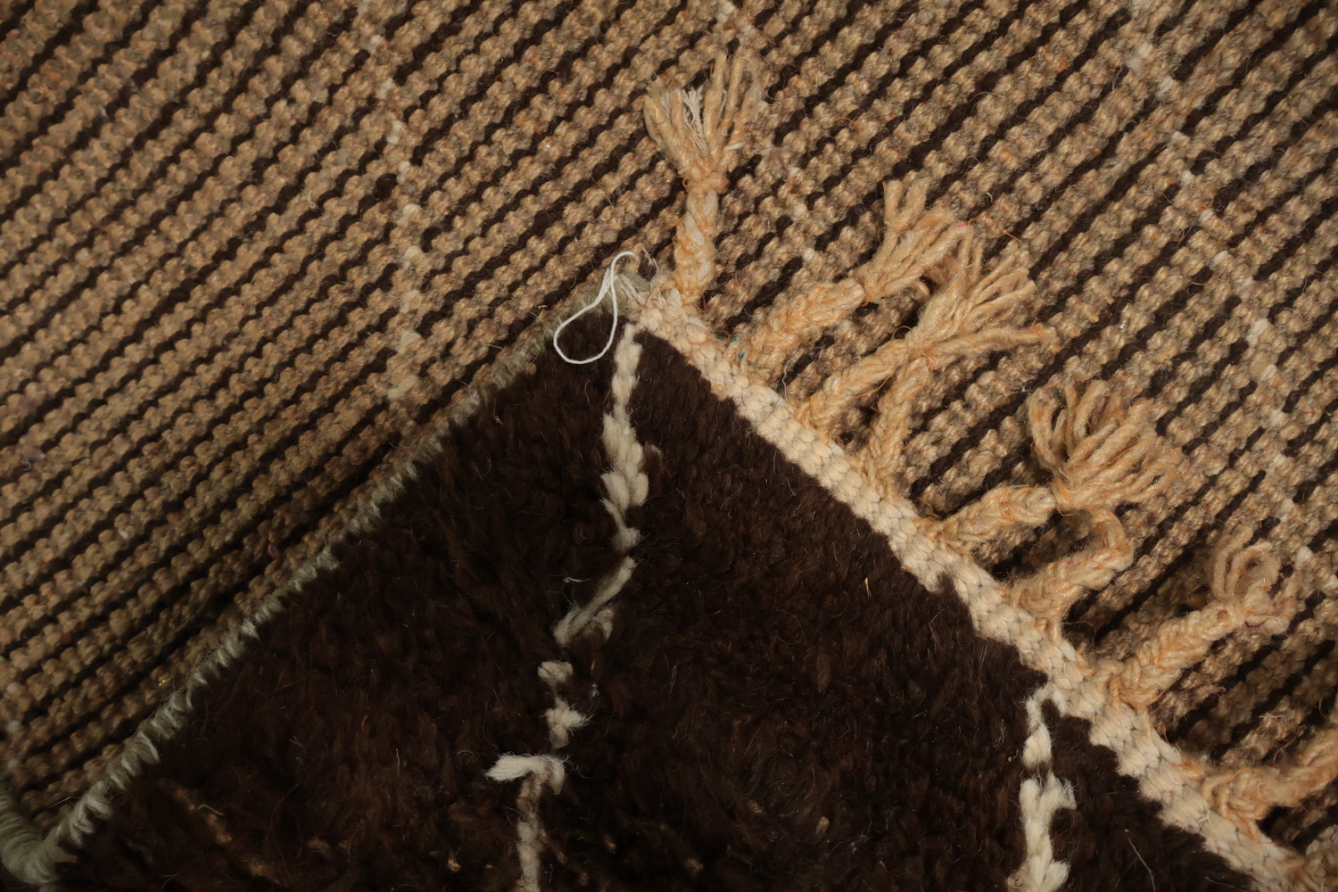 Brown Wool Moroccan Oriental Area Rug 5x9