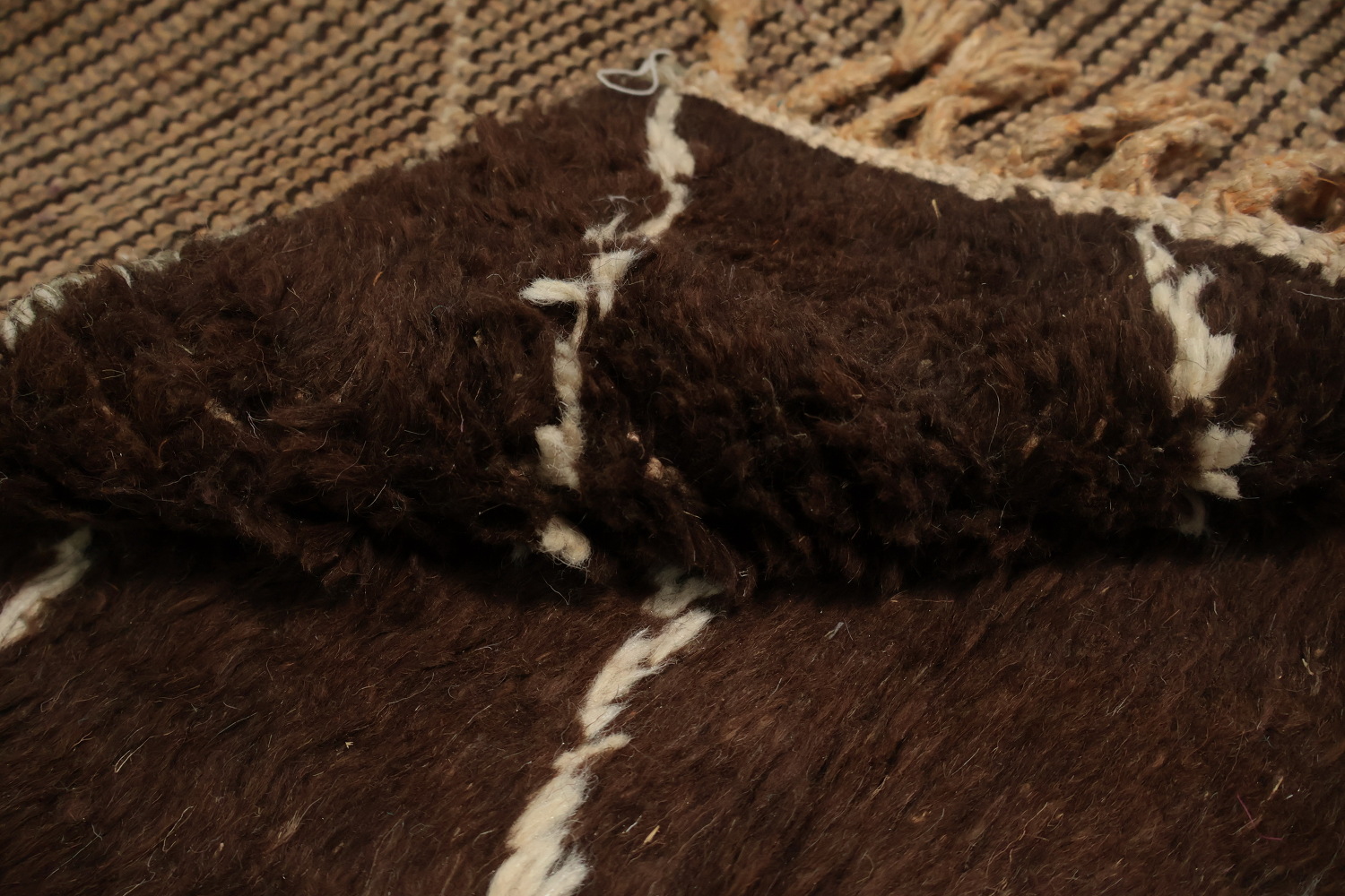 Brown Wool Moroccan Oriental Area Rug 5x9