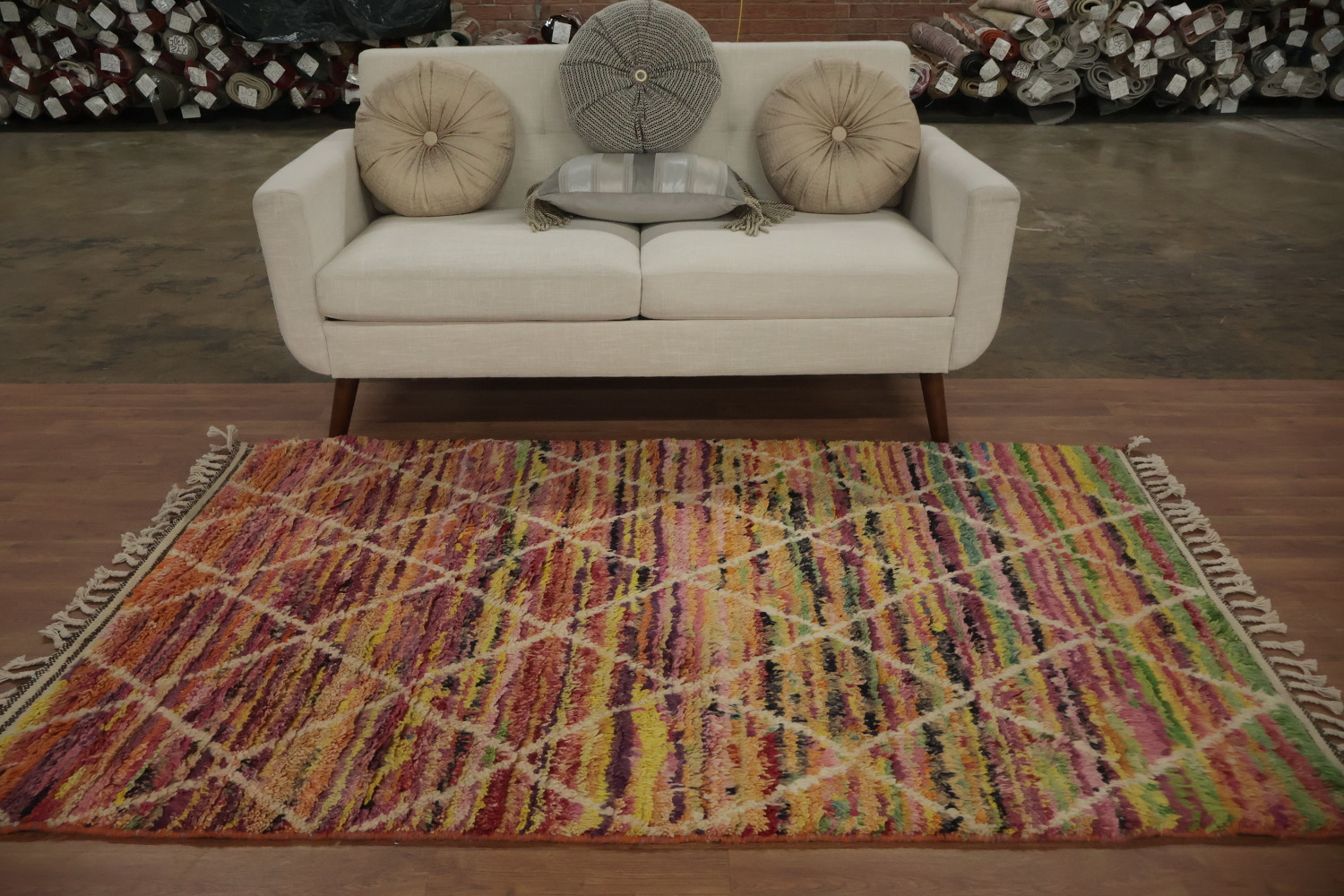 Colorful Woven Plush Moroccan Rug 4x7 for Style and Comfort