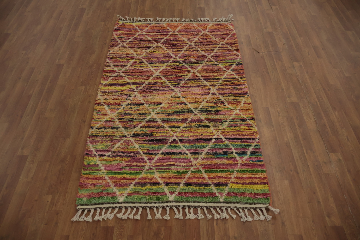 Colorful Woven Plush Moroccan Rug 4x7 for Style and Comfort