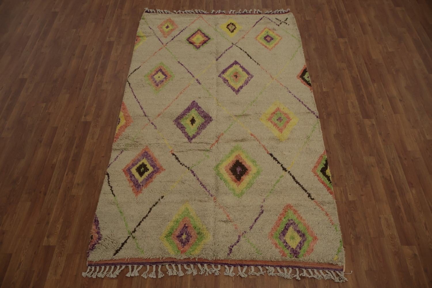 Trellis Geometric Moroccan Wool Area Rug 5x8