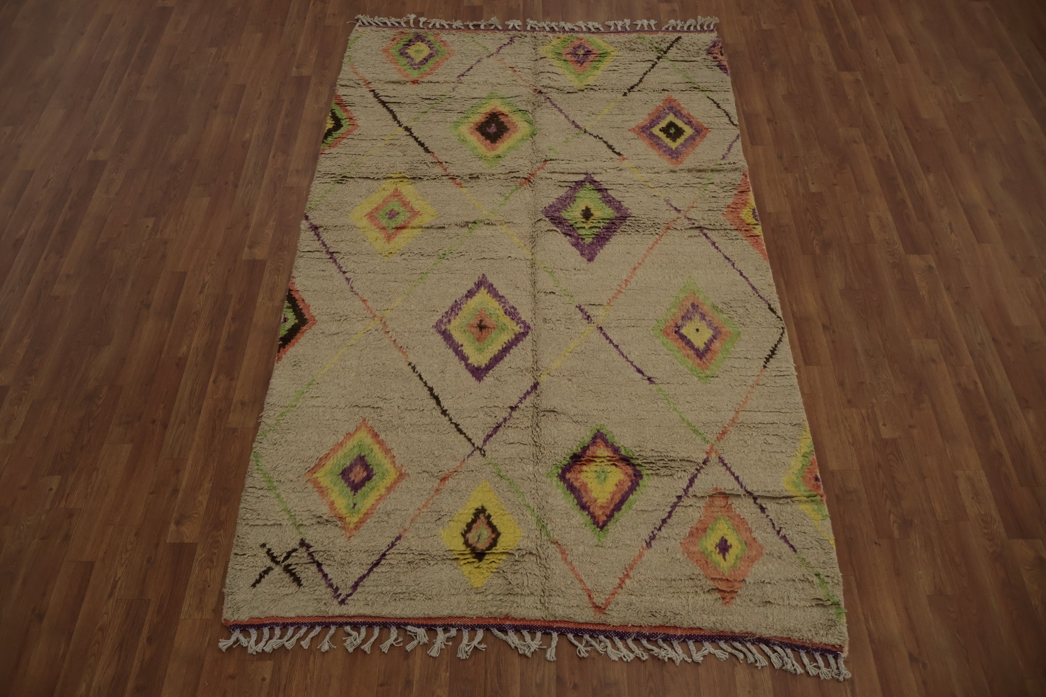 Trellis Geometric Moroccan Wool Area Rug 5x8