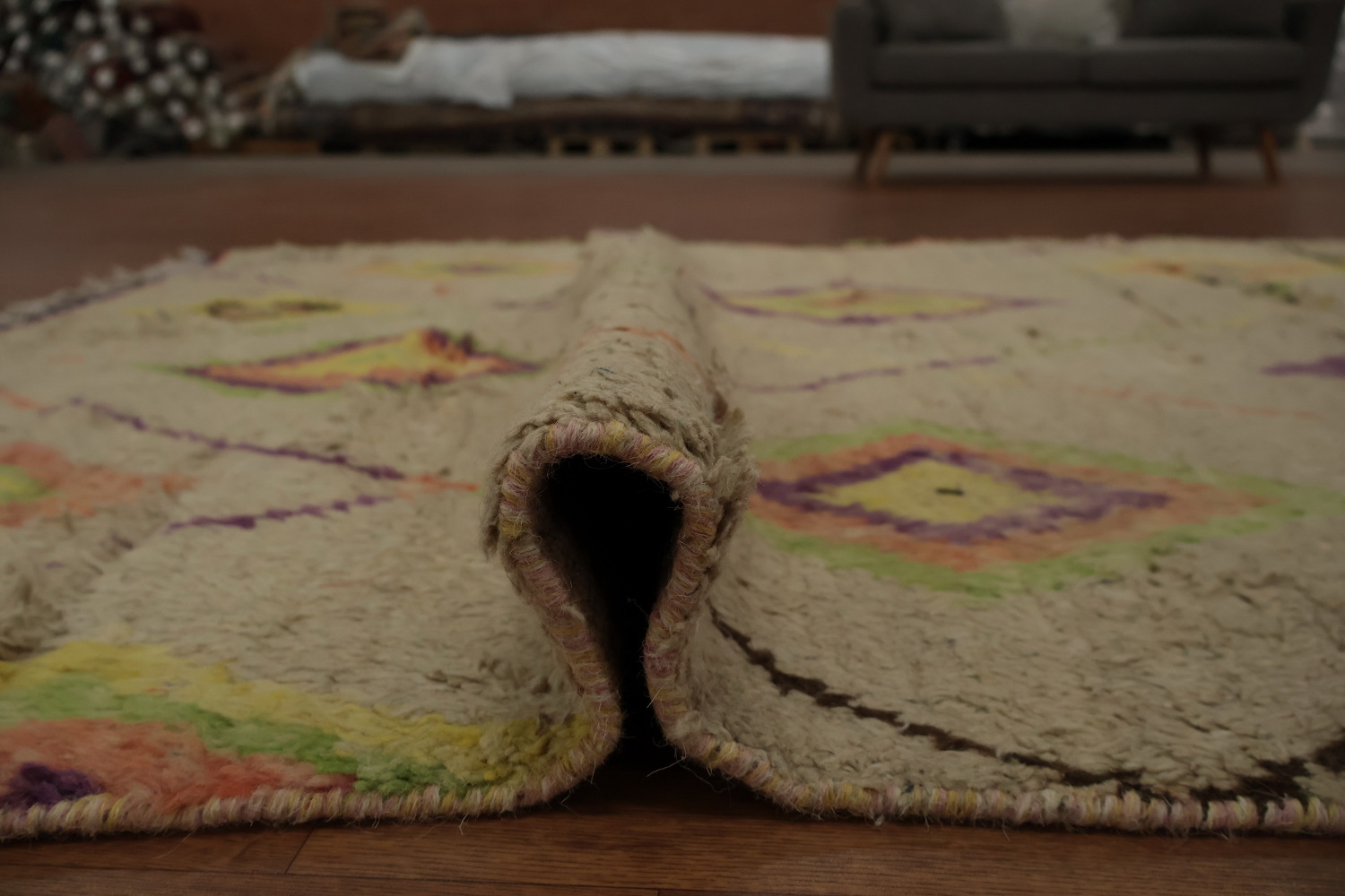 Trellis Geometric Moroccan Wool Area Rug 5x8