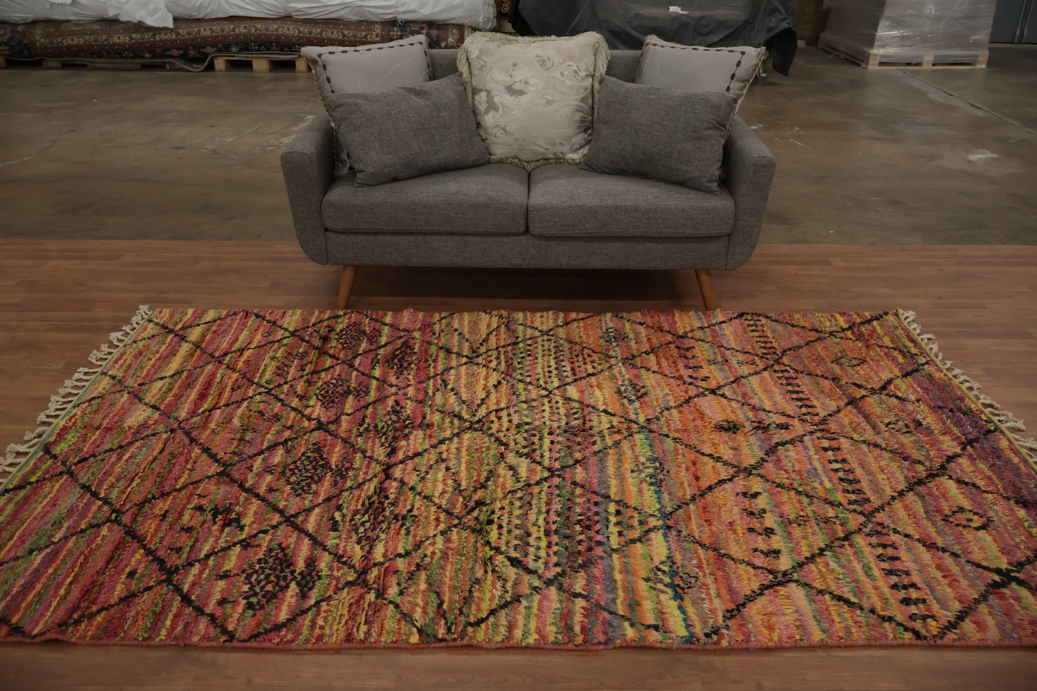 Trellis Wool Moroccan Oriental Area Rug 5x9