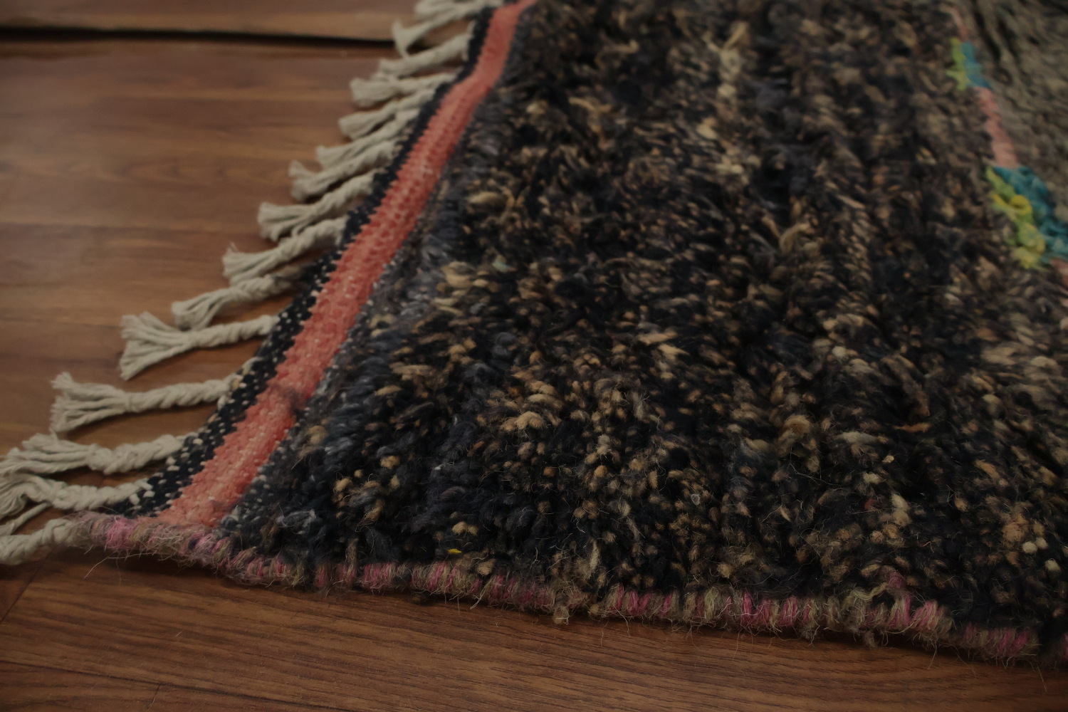 Plush Moroccan Area Rug 6x10 with Geometric Diamonds and Subtle Tones
