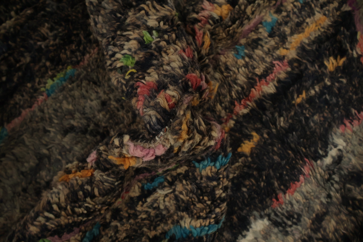 Plush Moroccan Area Rug 6x10 with Geometric Diamonds and Subtle Tones