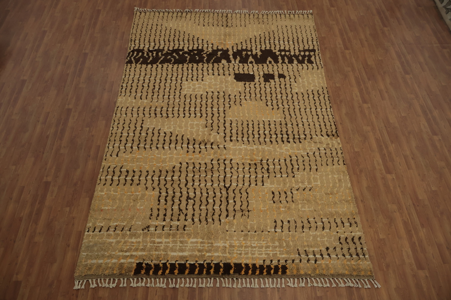 Chic Transitional Moroccan Area Rug 8x13 with Unique Artistic Patterns