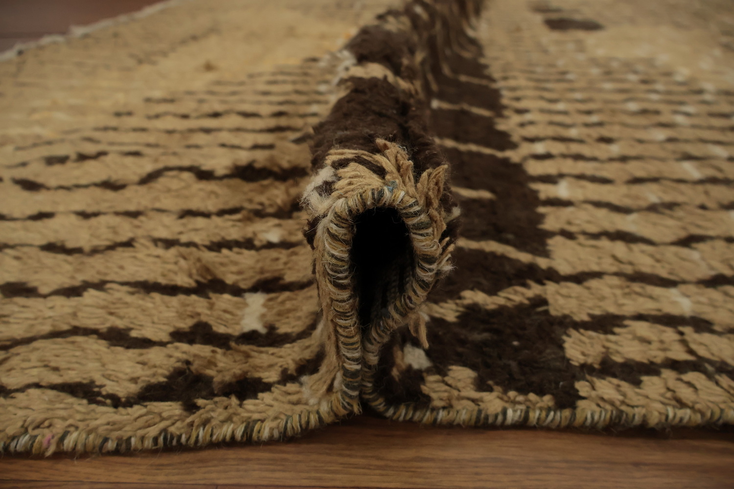 Chic Transitional Moroccan Area Rug 8x13 with Unique Artistic Patterns