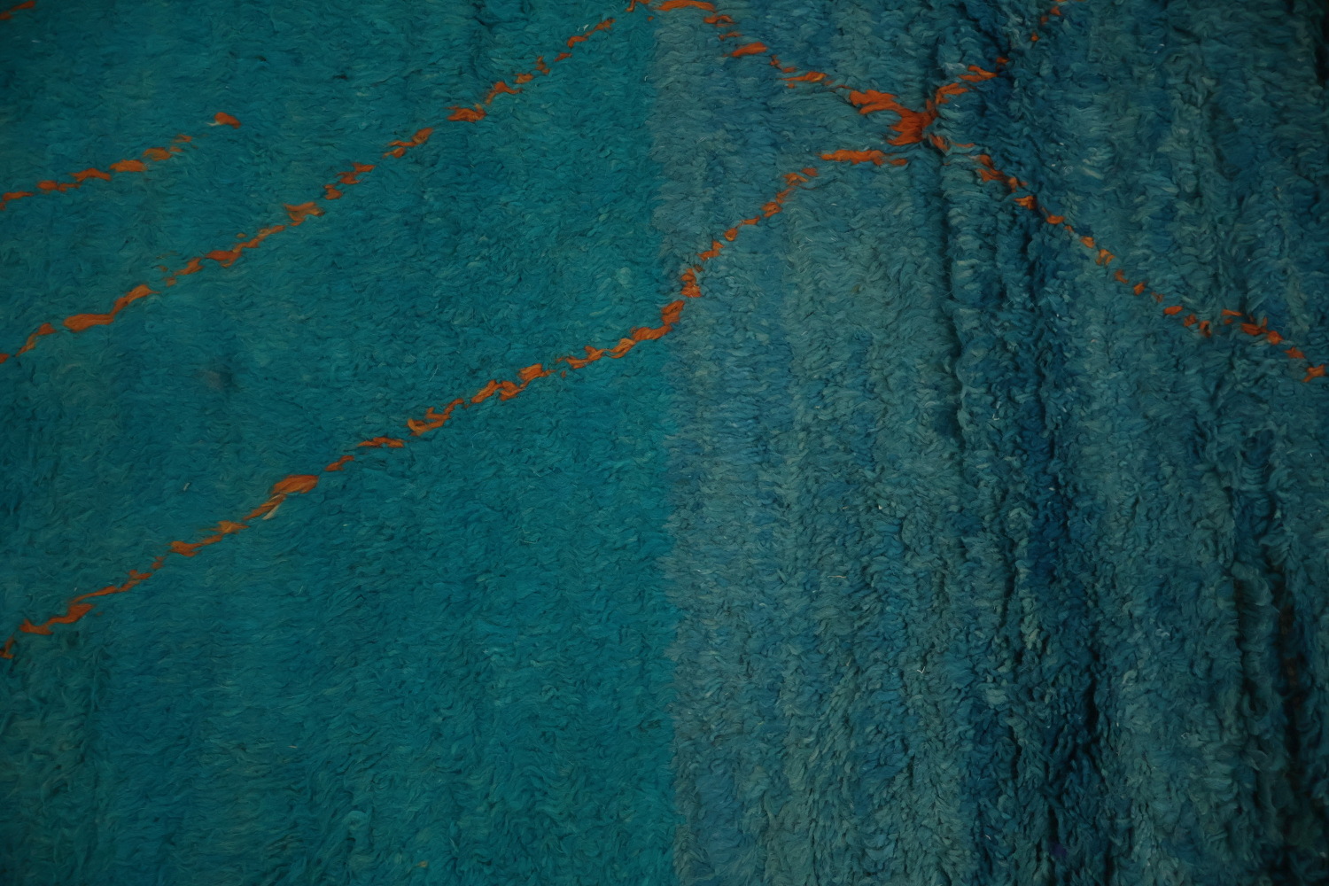 Ocean-Inspired Blue Moroccan Area Rug 5x8 with Diamond Accents