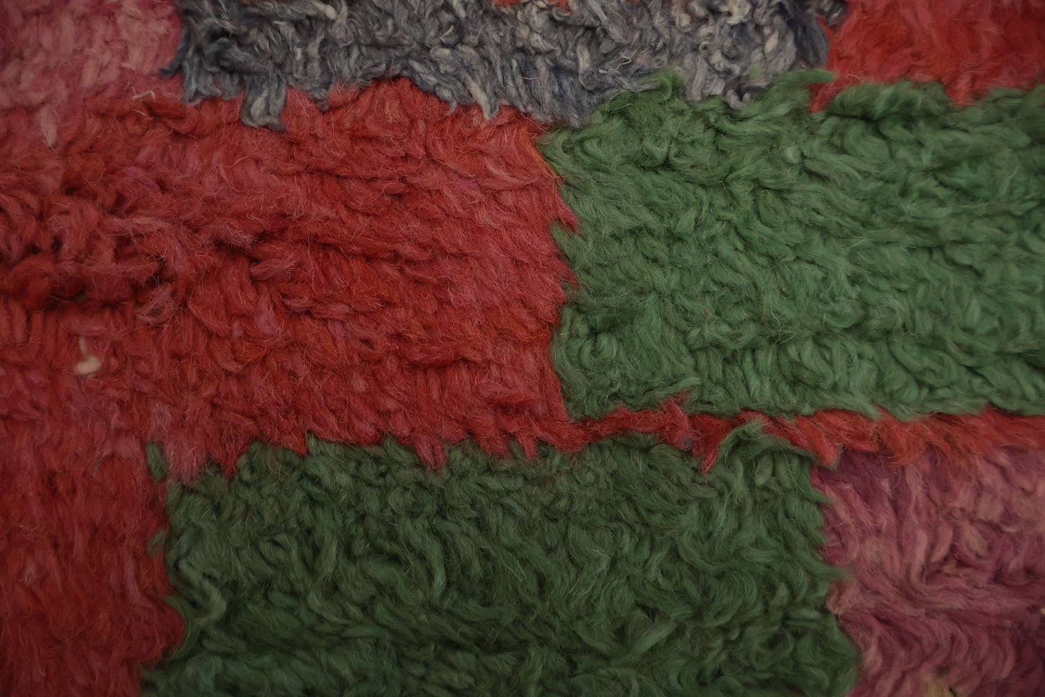 Checkered Wool Moroccan Living Room Rug 7x10