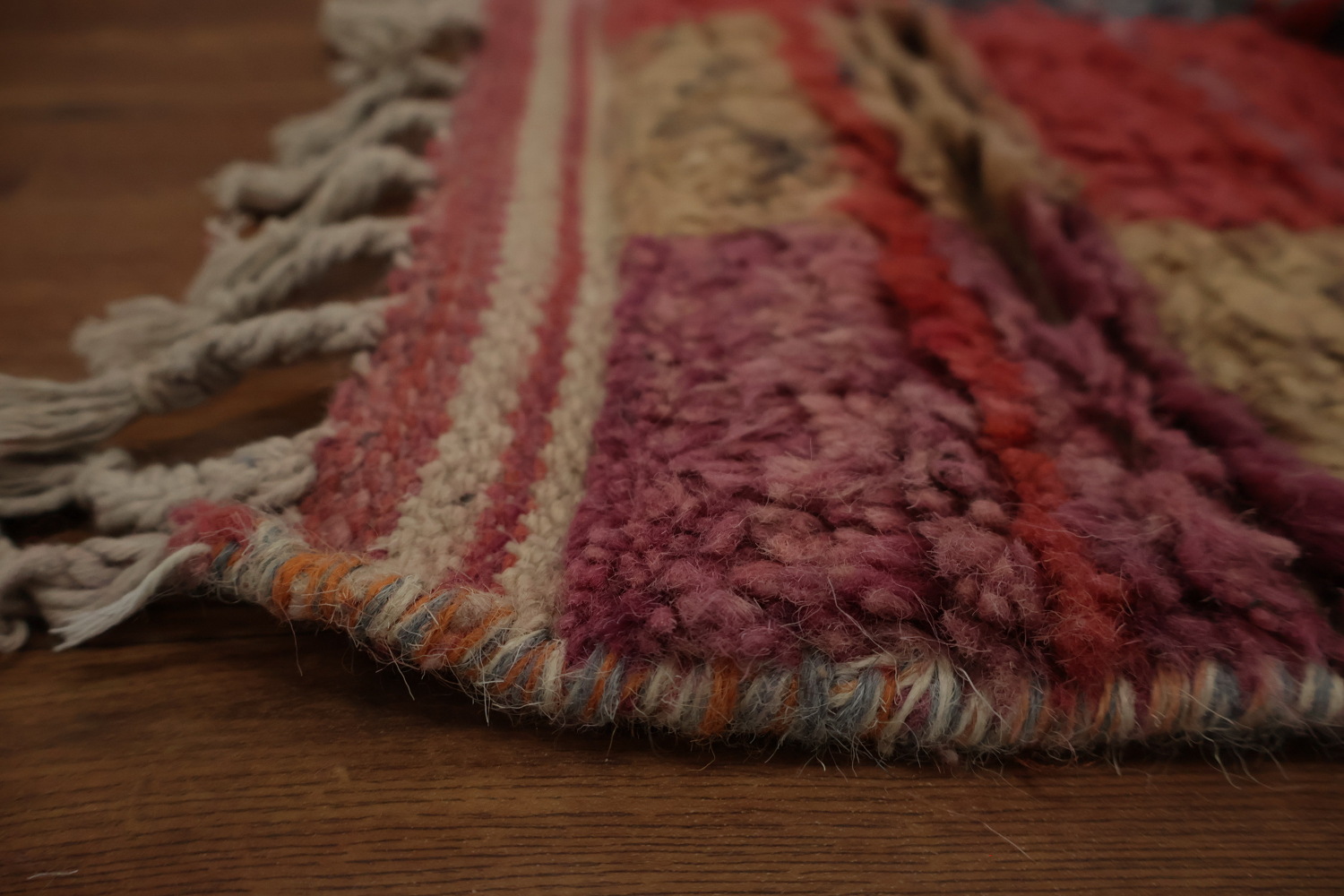 Checkered Wool Moroccan Living Room Rug 7x10
