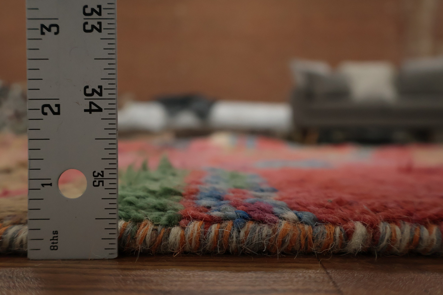 Checkered Wool Moroccan Living Room Rug 7x10
