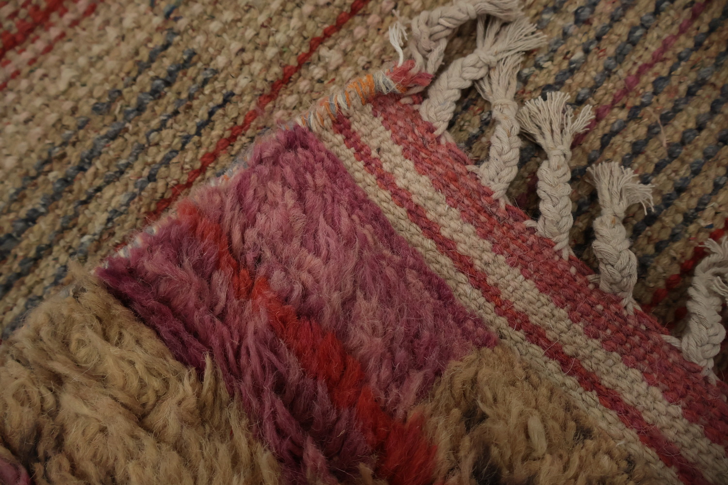 Checkered Wool Moroccan Living Room Rug 7x10