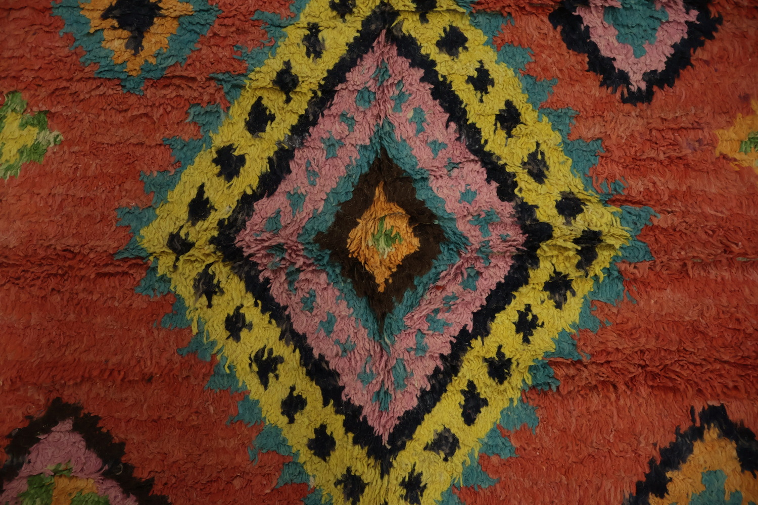 Bohemian Moroccan Area Rug 6x10 with Colorful Geometric Patterns