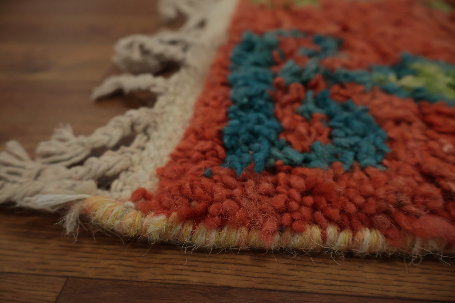 Bohemian Moroccan Area Rug 6x10 with Colorful Geometric Patterns