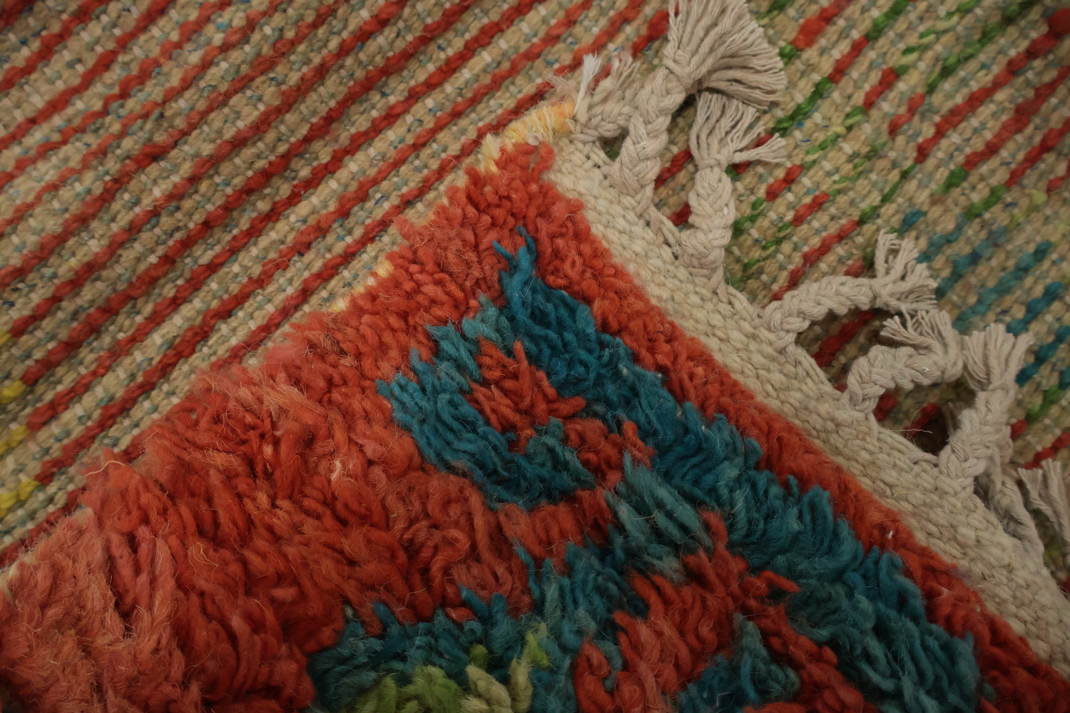 Bohemian Moroccan Area Rug 6x10 with Colorful Geometric Patterns