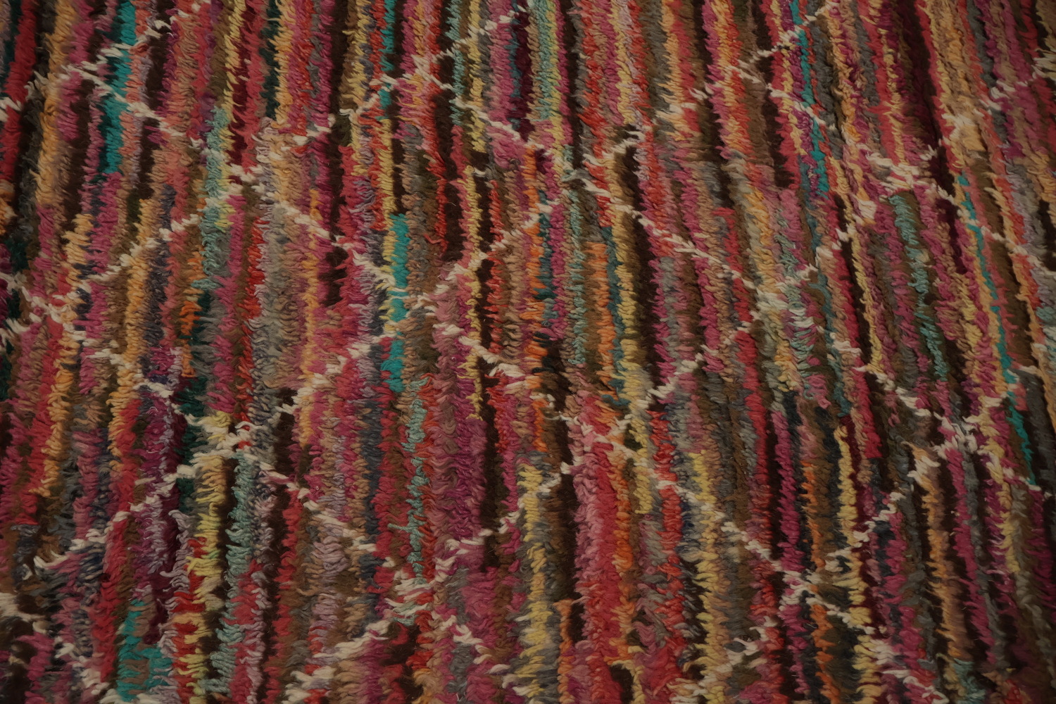 Rustic Moroccan Area Rug 6x9 with Intricate Trellis Design