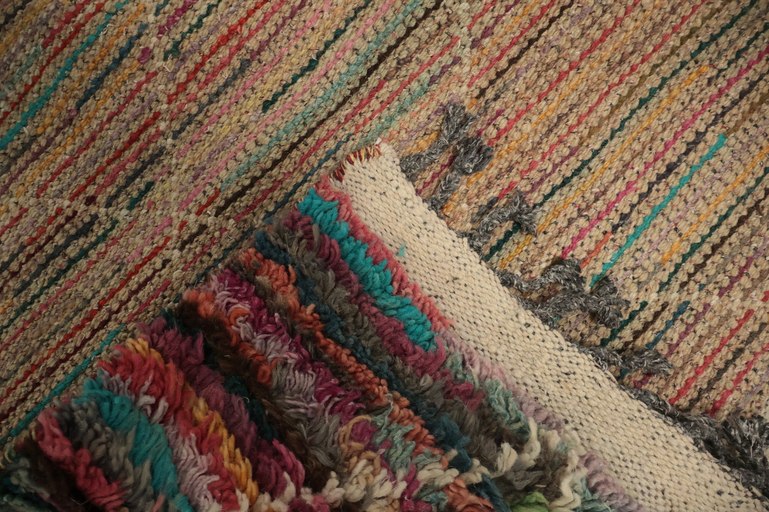Rustic Moroccan Area Rug 6x9 with Intricate Trellis Design