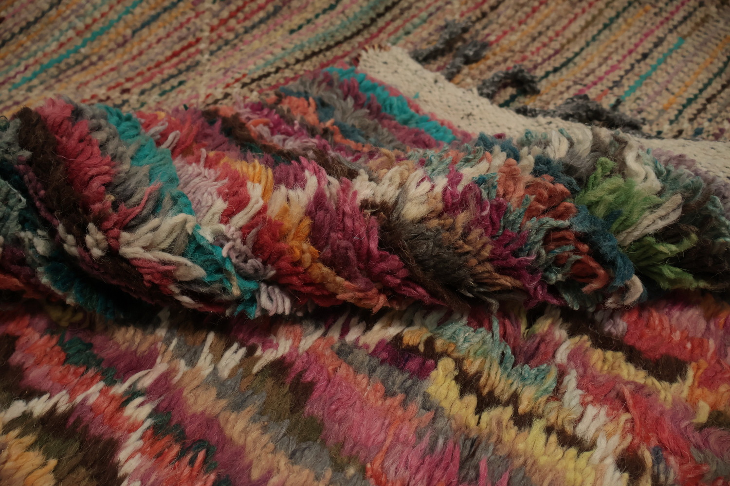 Rustic Moroccan Area Rug 6x9 with Intricate Trellis Design