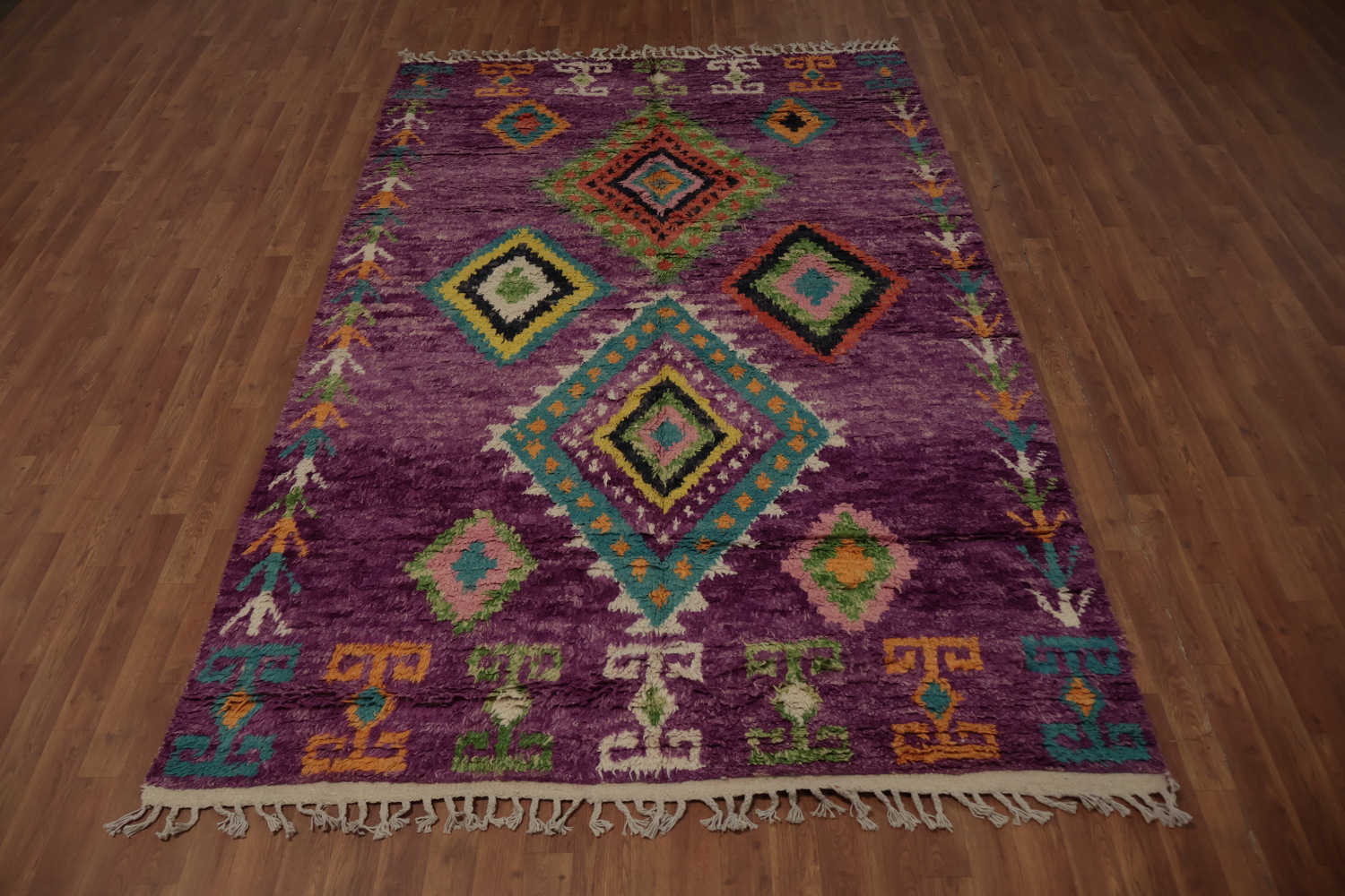 Add a Pop of Color Purple Tribal Plush Moroccan Area Rug 6x10