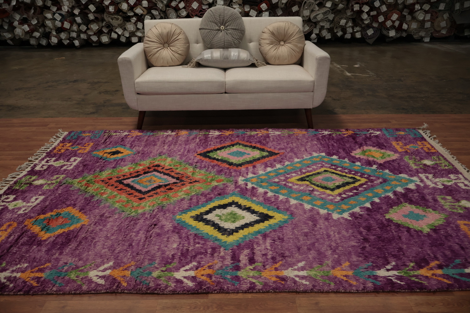 Add a Pop of Color Purple Tribal Plush Moroccan Area Rug 6x10