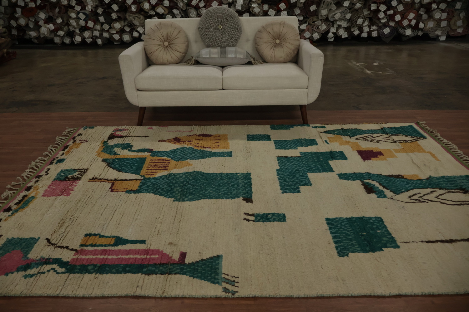Geometric Earth Toned Moroccan Area Rug 6x10 to Enhance Cozy Spaces