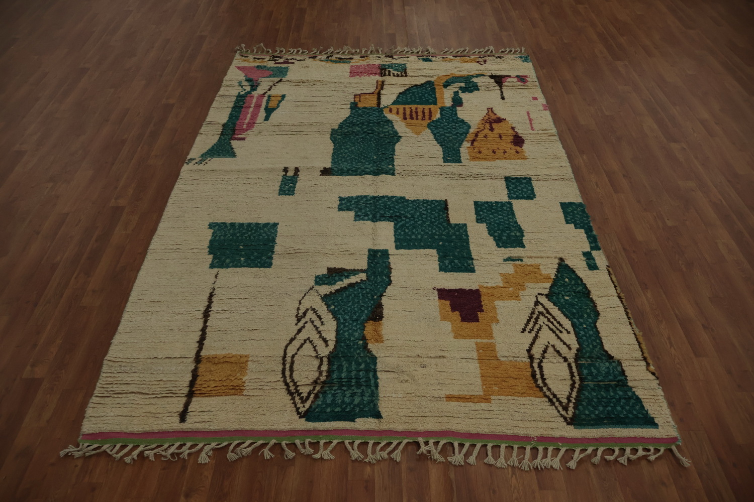 Geometric Earth Toned Moroccan Area Rug 6x10 to Enhance Cozy Spaces