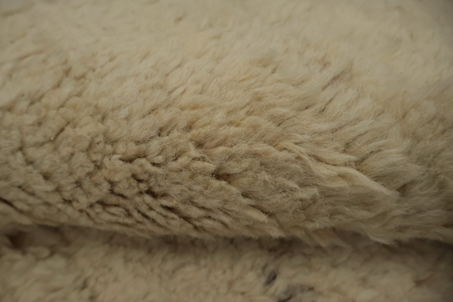 Minimalist Moroccan Wool Area Rug 6x9 in Neutral Beige Tones