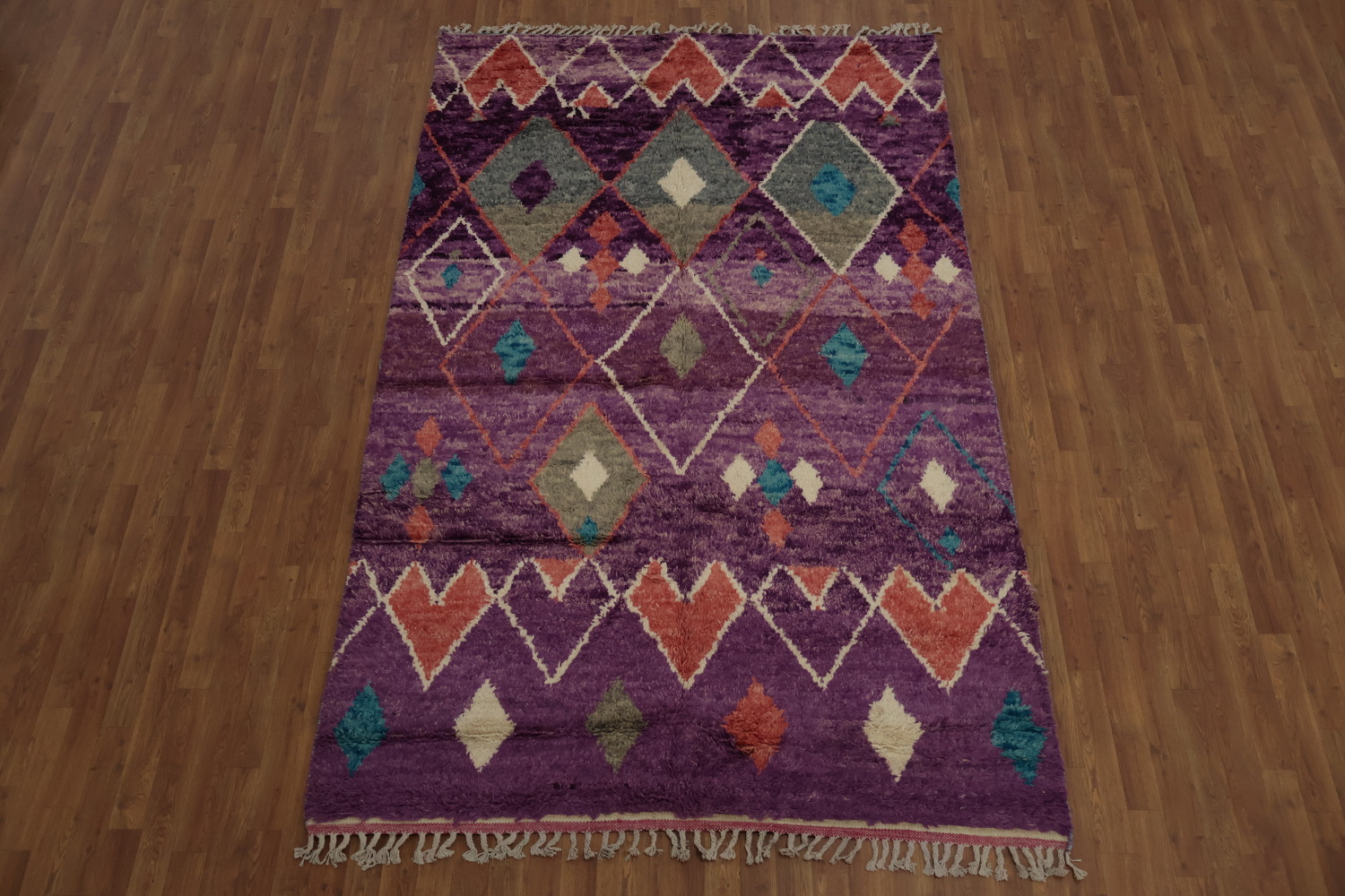 Handmade Plush Moroccan Purple Area Rug 6x9