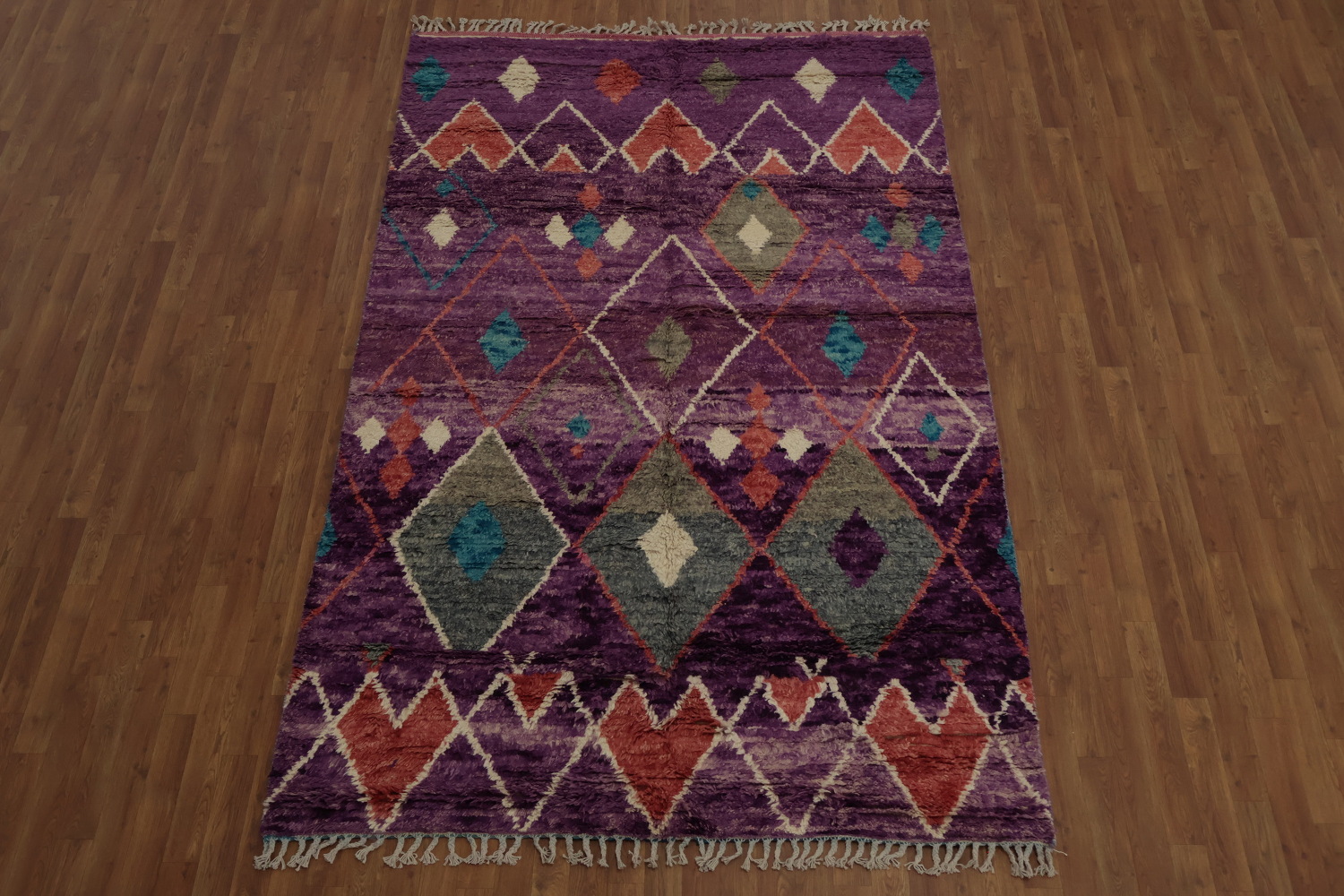 Handmade Plush Moroccan Purple Area Rug 6x9