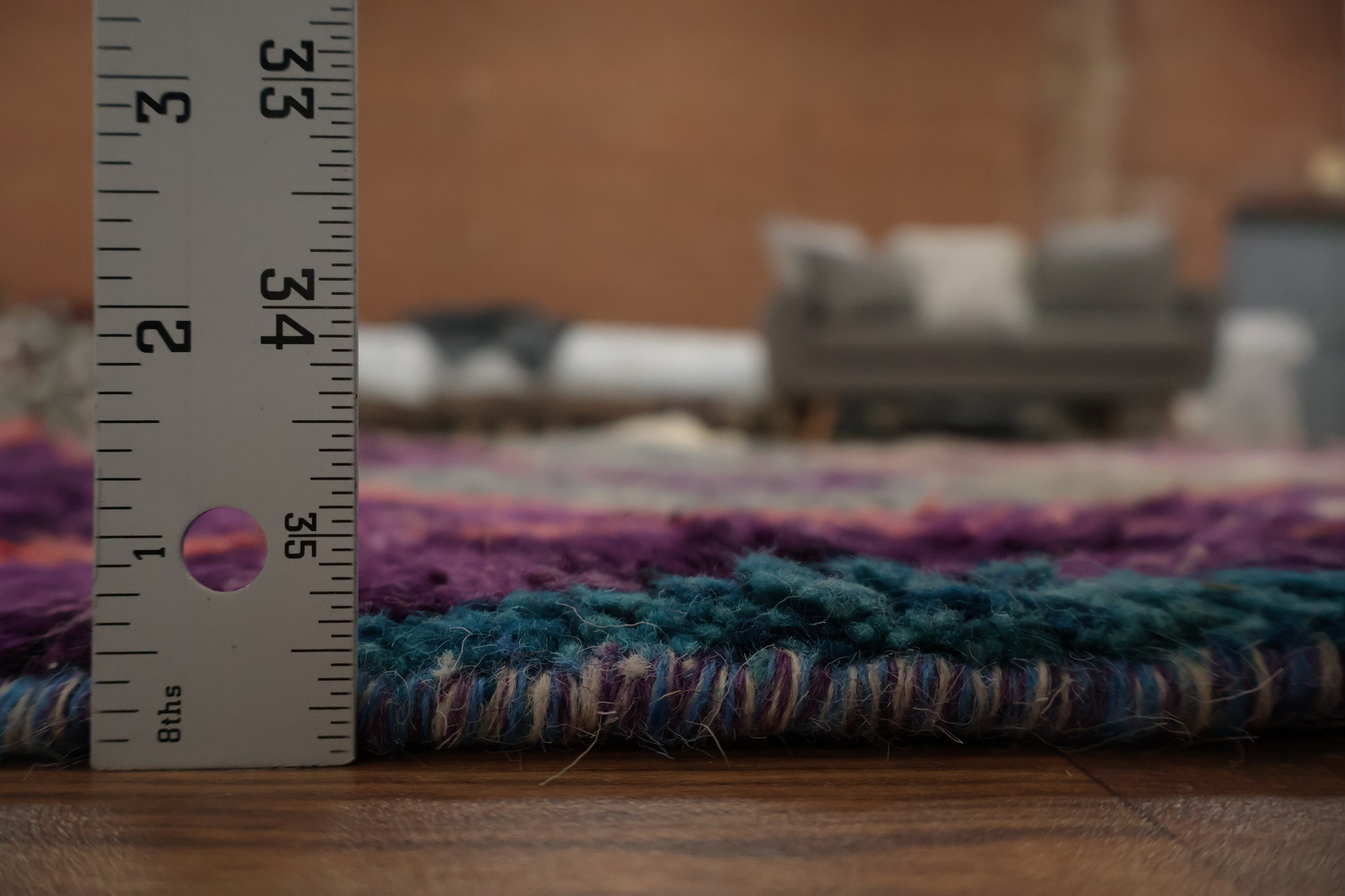Handmade Plush Moroccan Purple Area Rug 6x9