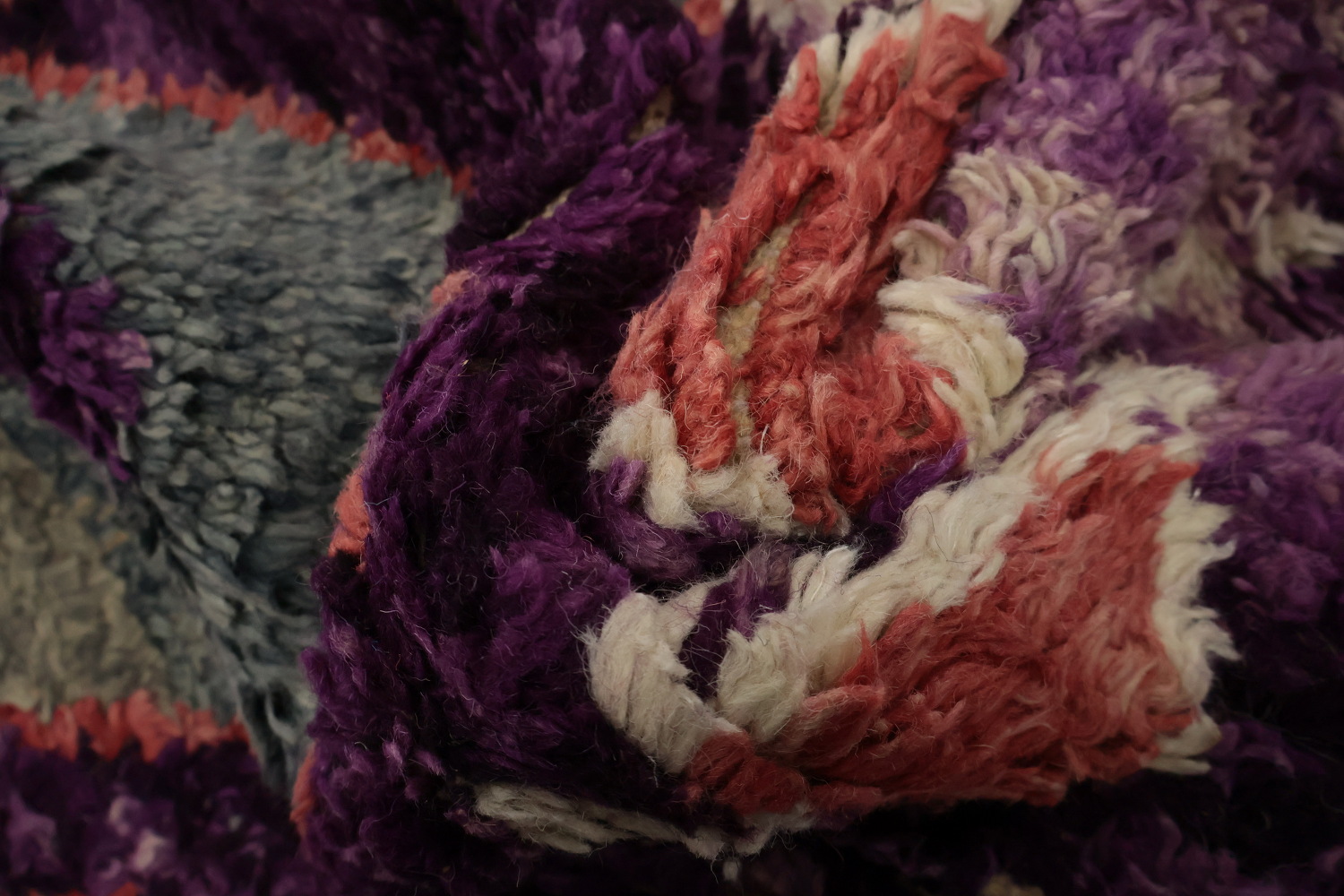 Handmade Plush Moroccan Purple Area Rug 6x9