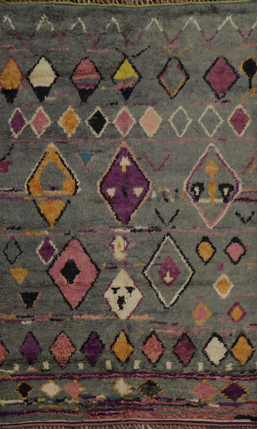 Artisan Plush Moroccan Area Rug 6x9 with Exotic Diamond Designs