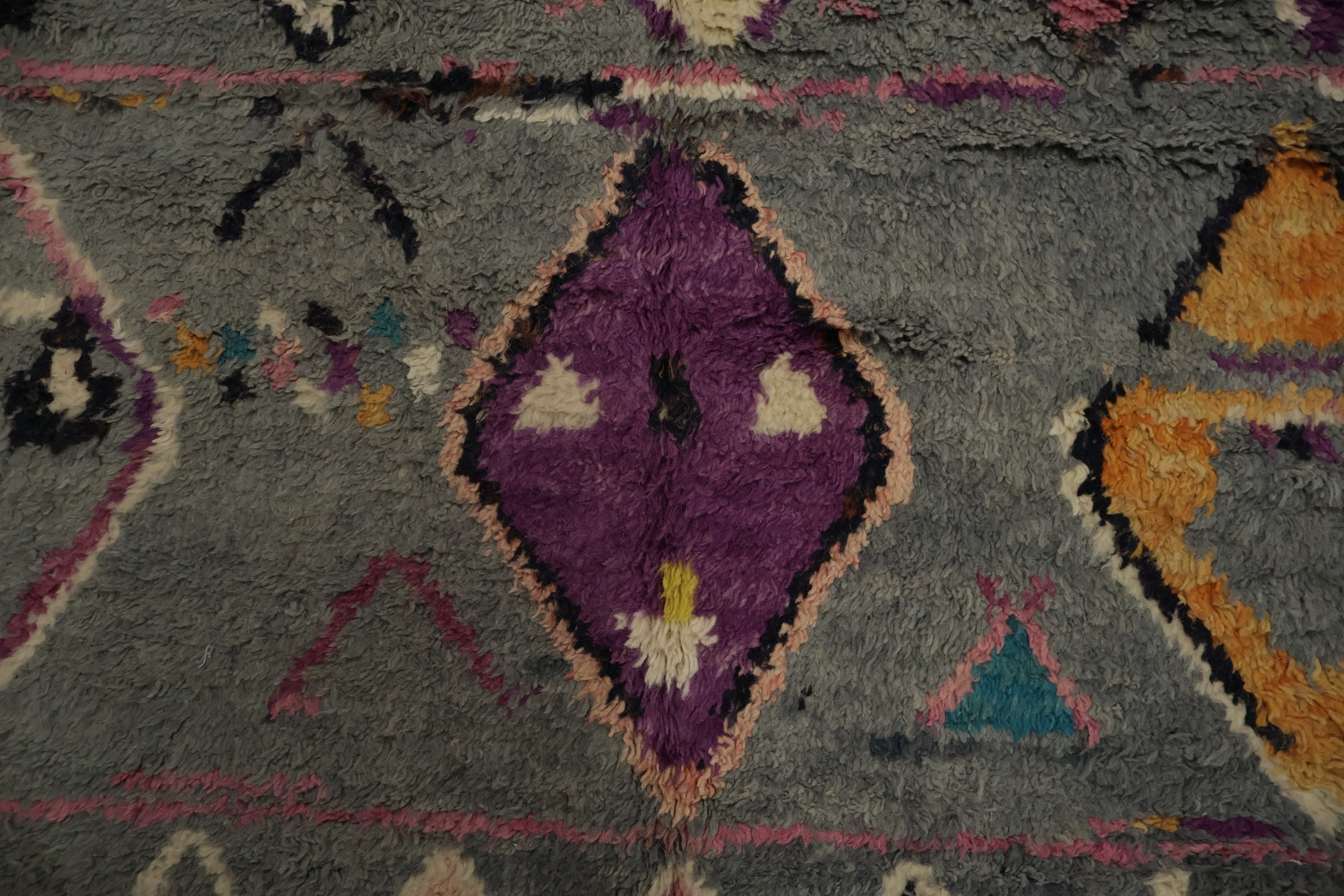 Artisan Plush Moroccan Area Rug 6x9 with Exotic Diamond Designs
