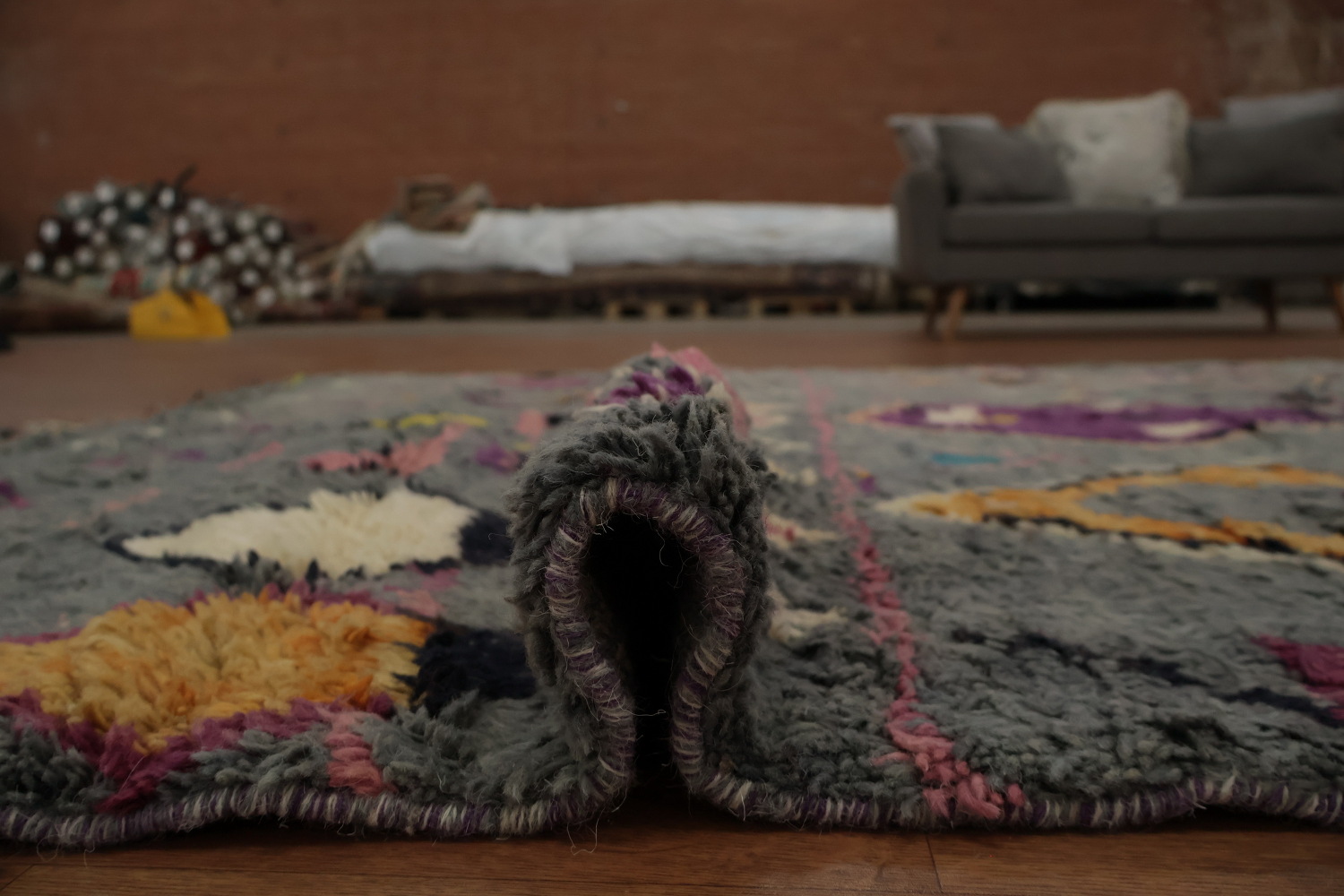 Artisan Plush Moroccan Area Rug 6x9 with Exotic Diamond Designs